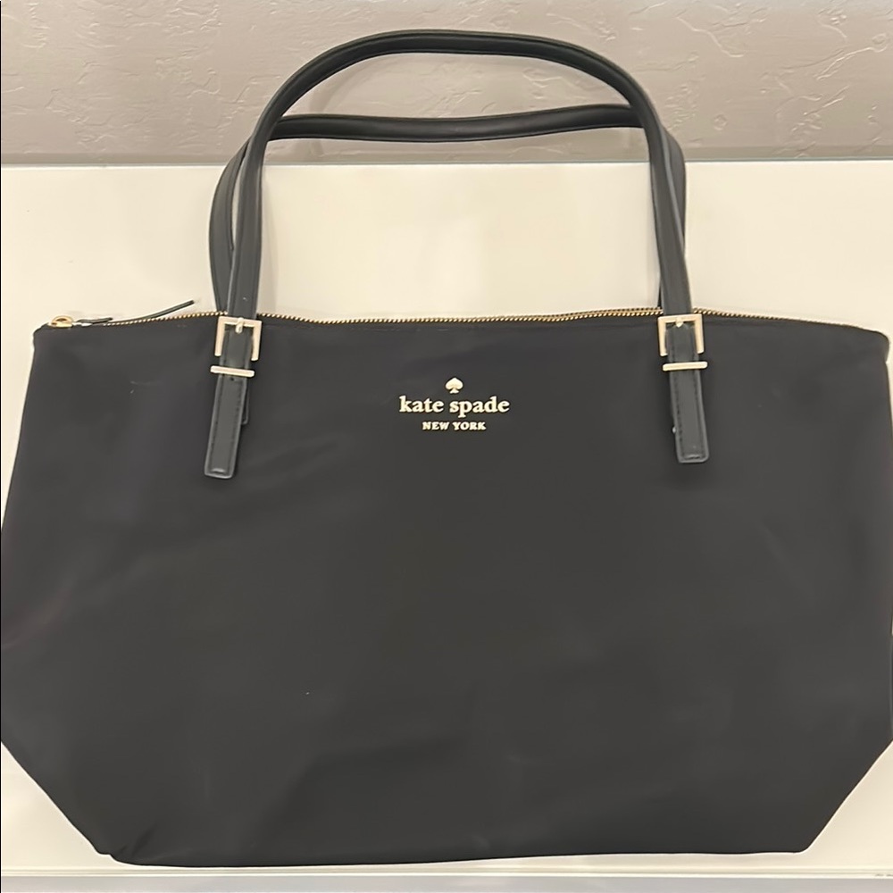 Kate Spade Black Classic Tote with Leather Trim